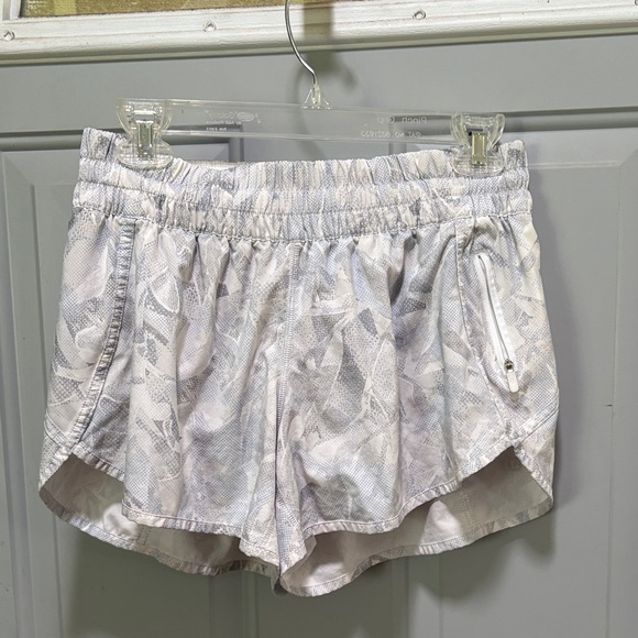 Lululemon Athletica White Patterned Athletic Shorts - Picture 1 of 5